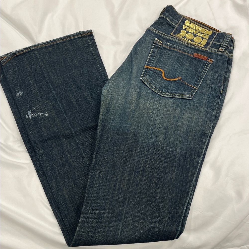 7 For All Mankind Dark Blue Flare Jeans